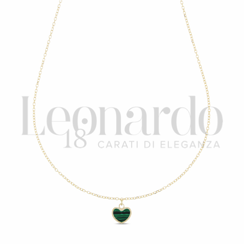 Forma o finitura Cuore con Malachite in Oro Giallo da 1gr.