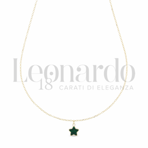 Forma o finitura Stella con Malachite in Oro Giallo da 0,9gr.
