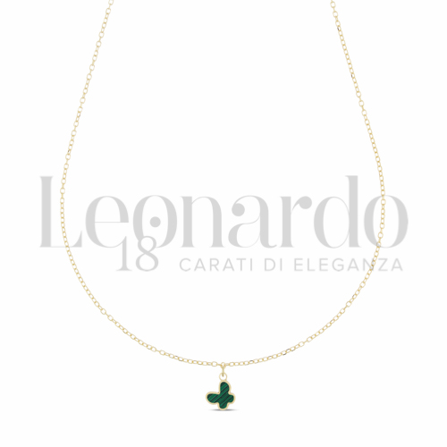 Forma o finitura Farfalla con Malachite in Oro Giallo da 0,9gr.
