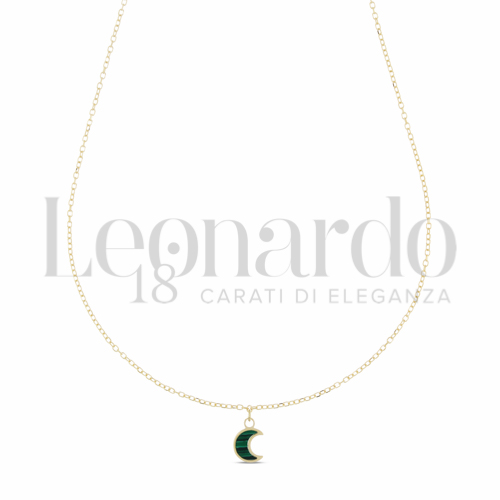 Forma o finitura Luna con Malachite in Oro Giallo da 0,9gr.