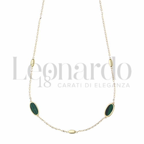 Forma o finitura Ovale con Malachite in Oro Giallo da 4,1gr.