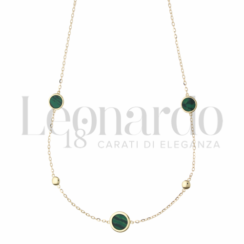 Forma o finitura Tondo con Malachite in Oro Giallo da 4,4gr.