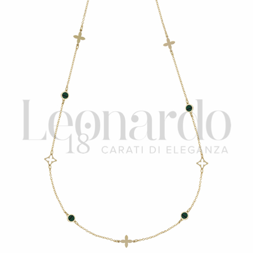 Forma o finitura Tondo con Malachite in Oro Giallo da 1,9gr.