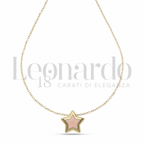Collane Collana con elemento bombato in linea da Donna Oro 18 Carati Forma o finitura: Stella Lunghezza: 45 cm riduzione a 42 2,3g