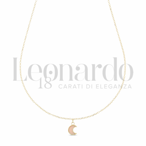 Forma o finitura Luna con Pasta di Corallo Rosa in Oro Giallo da 0,9gr.