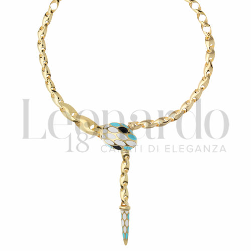 Forma o finitura Lucida con Smalto Nero, Bianco e Turchese in Oro Giallo da 26gr.