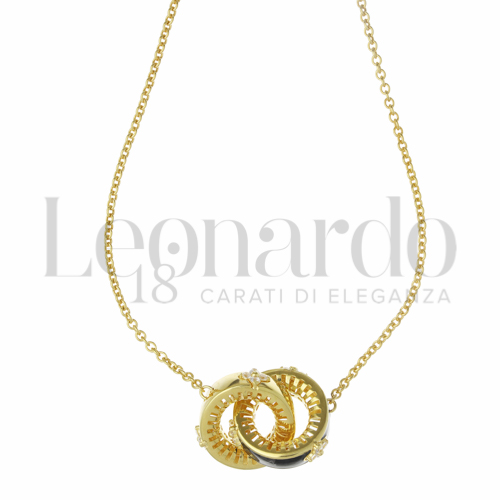 con Smalto Nero e Zirconi Bianchi in Oro Giallo da 9,2gr.