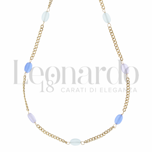 con Pietre Blu Mix in Oro Giallo da 2gr.