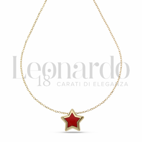 Forma o finitura Stella con Pasta di corallo rosso in Oro Giallo da 2,3gr.