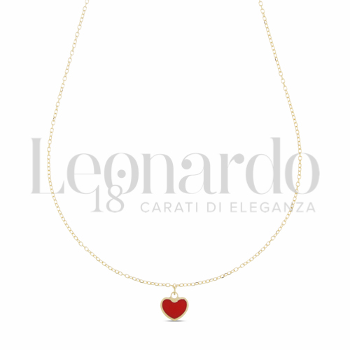 Forma o finitura Cuore con Pasta di corallo rosso in Oro Giallo da 1gr.