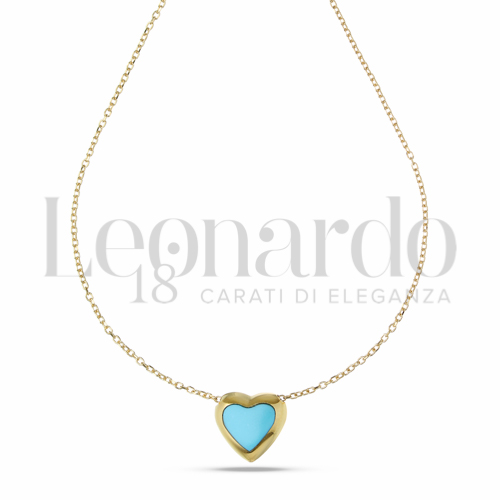 Forma o finitura Cuore con Pasta di turchese in Oro Giallo da 2,1gr.