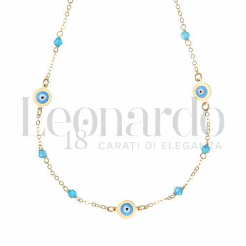 Forma o finitura Tondo con Pietra sintetica e smalto in Oro Giallo da 2,8gr.