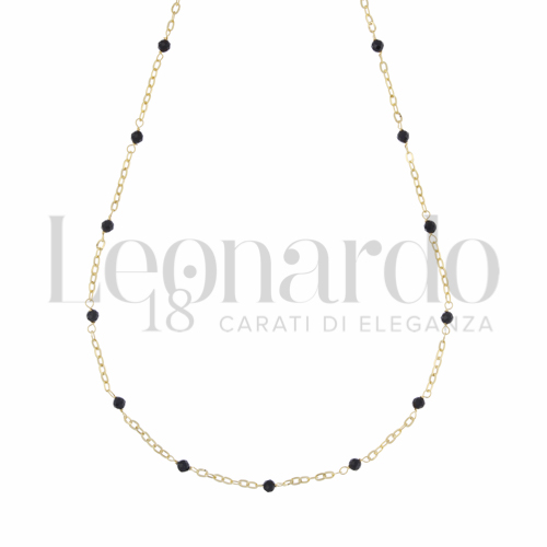 con Spinelli Neri in Oro Giallo da 1,4gr.