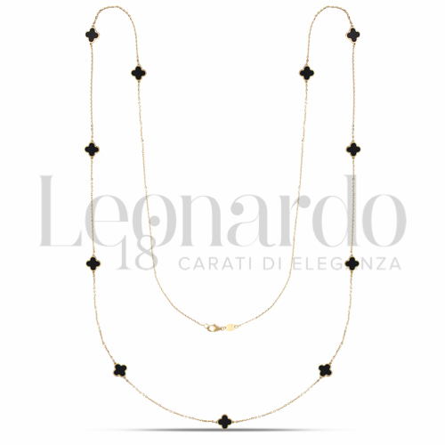 Finitura o forma Quadrifoglio con Onice in Oro Giallo da 4,6gr.