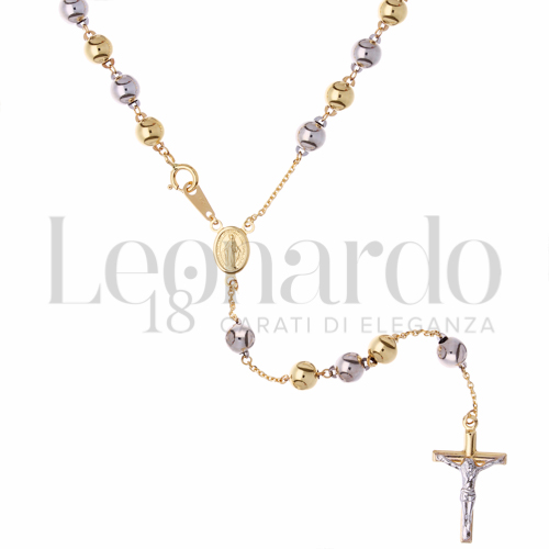 Collane Collana Rosario Accoppiato Pendente in Oro 18 Carati Lunghezza: 60 cm Diametro sfere: 5 mm Finitura o colore: Lucida 9,2g