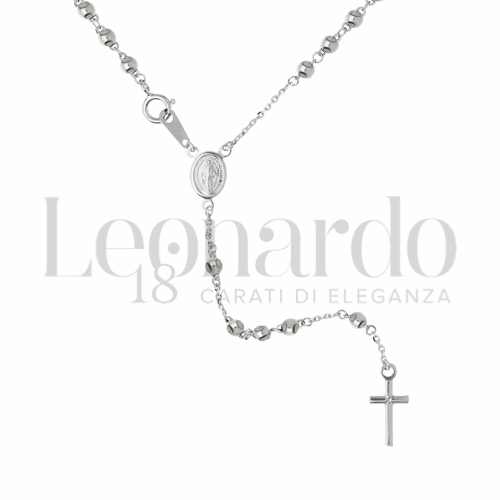 Collane Collana Rosario Accoppiato Pendente in Oro 18 Carati Lunghezza: 50 cm Diametro sfere: 3 mm Finitura o colore: Lucida 5,4g