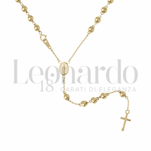 Collane Collana Rosario Accoppiato Pendente in Oro 18 Carati Lunghezza: 50 cm Diametro sfere: 4 mm Finitura o colore: Lucida 6,4g