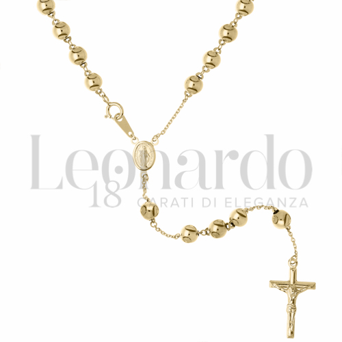 Collane Collana Rosario Accoppiato Pendente in Oro 18 Carati Lunghezza: 50 cm Diametro sfere: 5 mm Finitura o colore: Lucida 8,9g