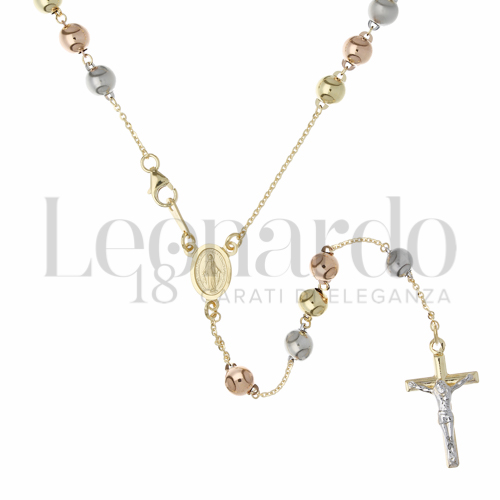 Collane Collana Rosario Accoppiato Pendente in Oro 18 Carati Lunghezza: 60 cm Diametro sfere: 5 mm Finitura o colore: Lucida 9g