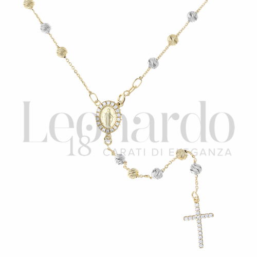 4 mm Diametro sfere con Zircone bianco in Oro Giallo e Oro Bianco da 10gr.