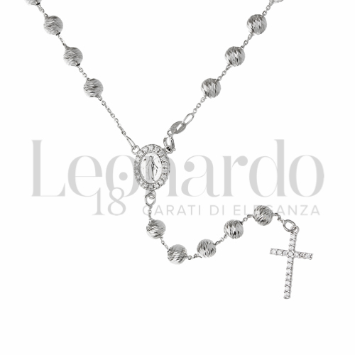 5 mm Diametro sfere con Zircone bianco in Oro Bianco da 13,1gr.