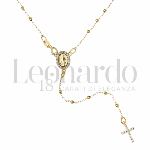 2 mm Diametro sfere con Zircone bianco in Oro Giallo da 2,8gr.