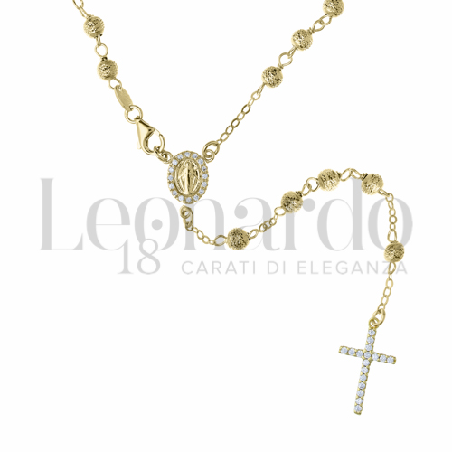 4 mm Diametro sfere con Zircone bianco in Oro Giallo da 11,5gr.