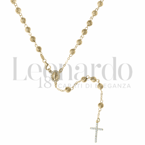 5 mm Diametro sfere con Zircone bianco in Oro Giallo da 12,6gr.