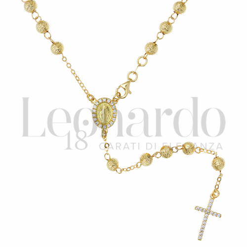 5 mm Diametro sfere con Zircone bianco in Oro Giallo da 13,2gr.