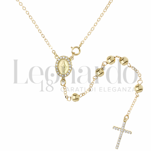 5 mm Diametro sfere con Zircone bianco in Oro Giallo da 11,7gr.