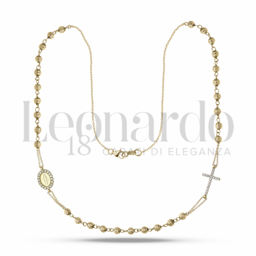 4 mm Diametro sfere con Zircone bianco in Oro Giallo da 7,8gr.