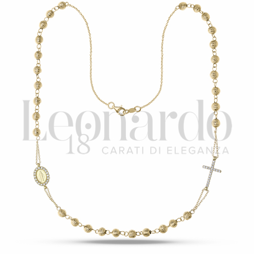 5 mm Diametro sfere con Zircone bianco in Oro Giallo da 8,9gr.