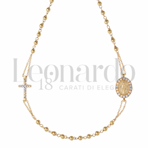 2,50 mm Diametro sfere con Zircone bianco in Oro Giallo da 5,4gr.
