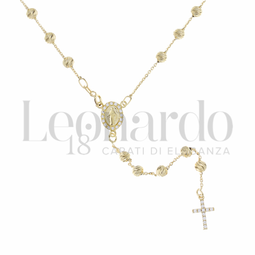 4 mm Diametro sfere con Zircone bianco in Oro Giallo da 9,5gr.