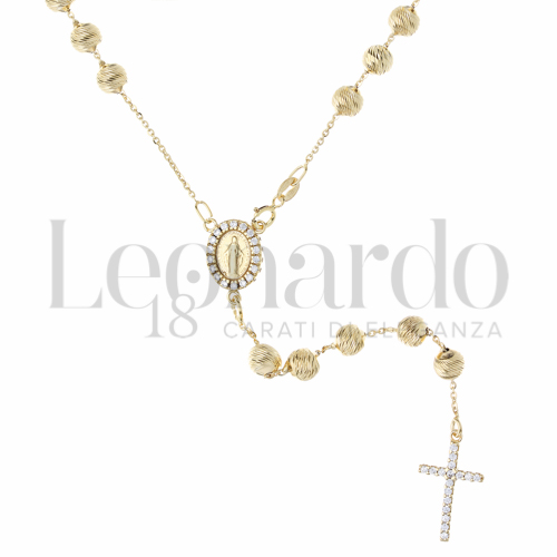 5 mm Diametro sfere con Zircone bianco in Oro Giallo da 13gr.