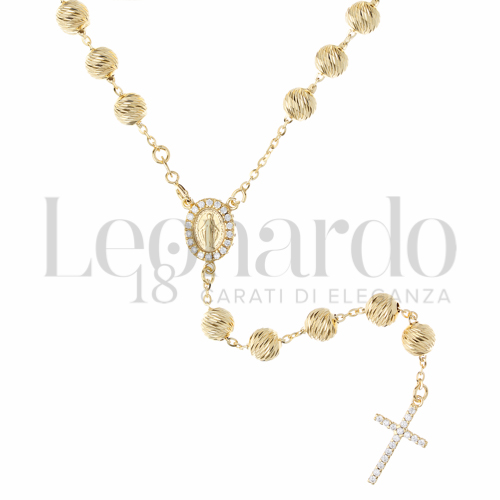 6 mm Diametro sfere con Zircone bianco in Oro Giallo da 23,8gr.