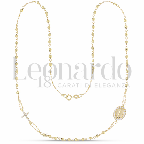 2,50 mm Diametro sfere con Zircone bianco in Oro Giallo da 5,8gr.