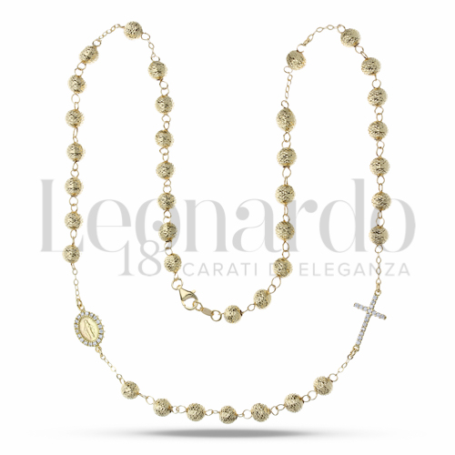 6 mm Diametro sfere con Zircone bianco in Oro Giallo da 13,6gr.