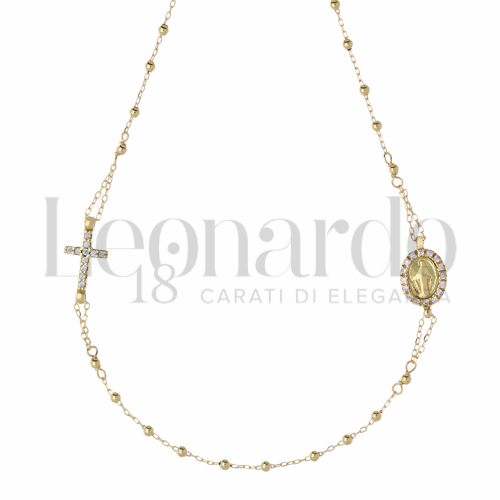 2 mm Diametro sfere con Zircone bianco in Oro Giallo da 2,7gr.