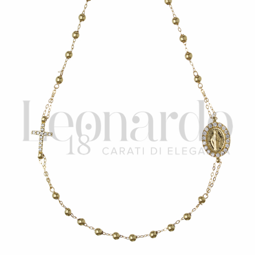 2,50 mm Diametro sfere con Zircone bianco in Oro Giallo da 4,4gr.