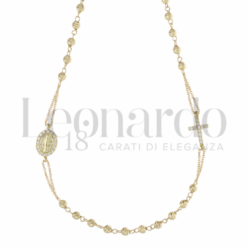 3 mm Diametro sfere con Zircone bianco in Oro Giallo da 4,8gr.