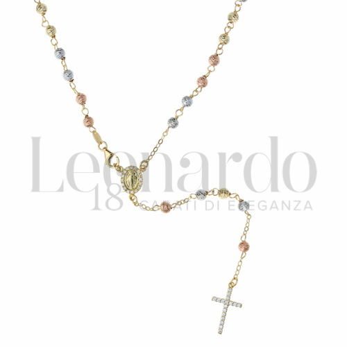 4 mm Diametro sfere con Zircone bianco in Oro Giallo, Oro Bianco e Oro Rosa da 11,3gr.