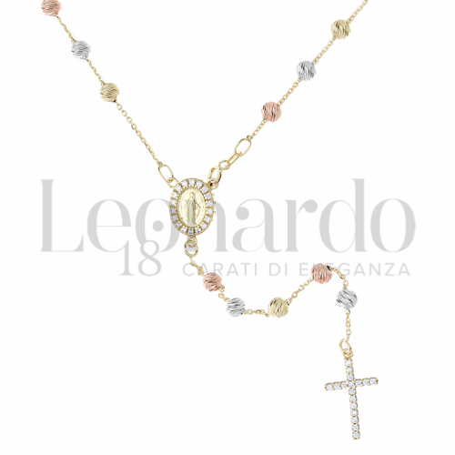 4 mm Diametro sfere con Zircone bianco in Oro Giallo, Oro Bianco e Oro Rosa da 10,7gr.