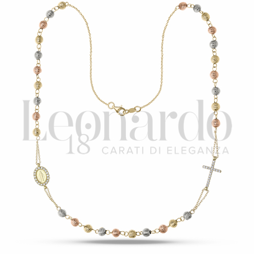 5 mm Diametro sfere con Zircone bianco in Oro Giallo, Oro Bianco e Oro Rosa da 8,8gr.