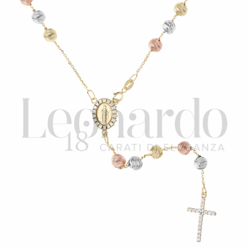 5 mm Diametro sfere con Zircone bianco in Oro Giallo, Oro Bianco e Oro Rosa da 13gr.