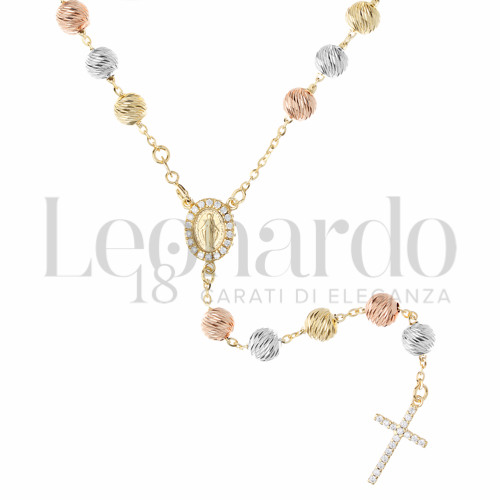6 mm Diametro sfere con Zircone bianco in Oro Giallo, Oro Bianco e Oro Rosa da 23,6gr.