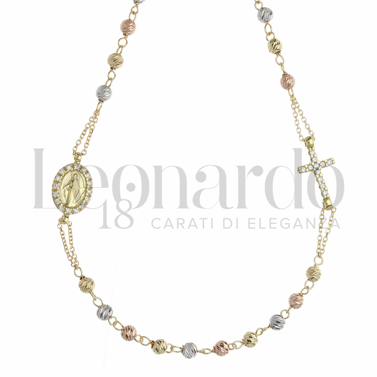 3 mm Diametro sfere con Zircone bianco in Oro Giallo, Oro Bianco e Oro Rosa da 6gr.