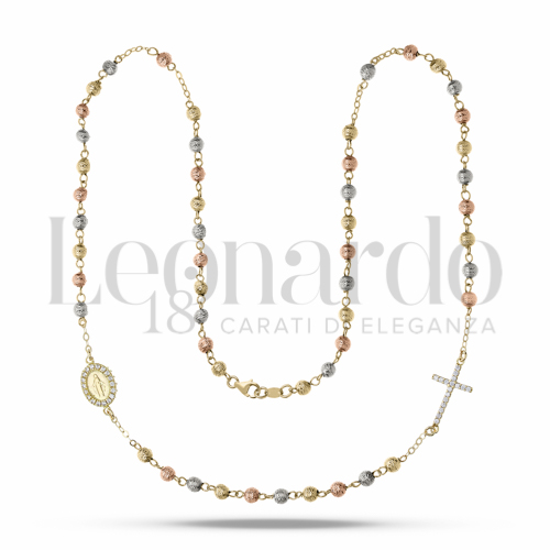 4 mm Diametro sfere con Zircone bianco in Oro Giallo, Oro Bianco e Oro Rosa da 10,8gr.
