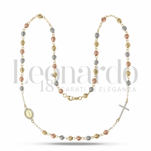 5 mm Diametro sfere con Zircone bianco in Oro Giallo, Oro Bianco e Oro Rosa da 10,4gr.