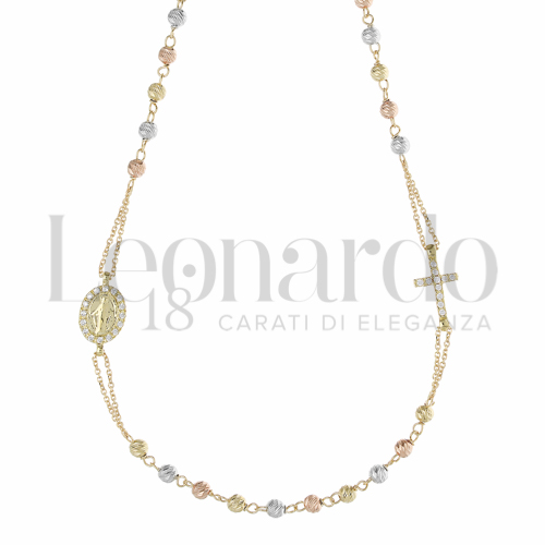3 mm Diametro sfere con Zircone bianco in Oro Giallo, Oro Bianco e Oro Rosa da 4,6gr.